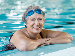 senior woman in the pool