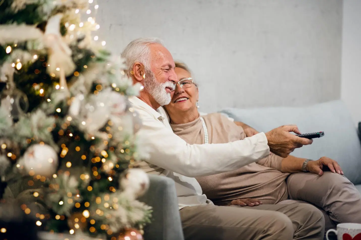 seniors watching christmas movies
