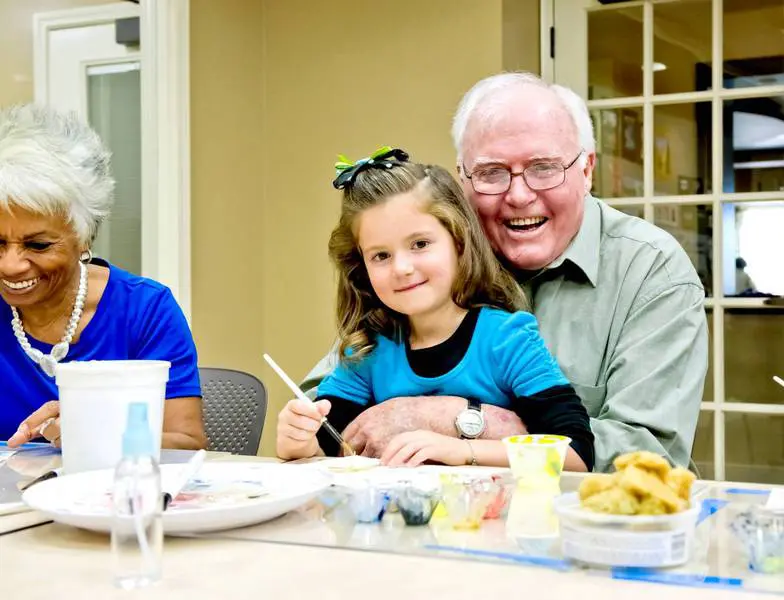 senior man enjoying family time