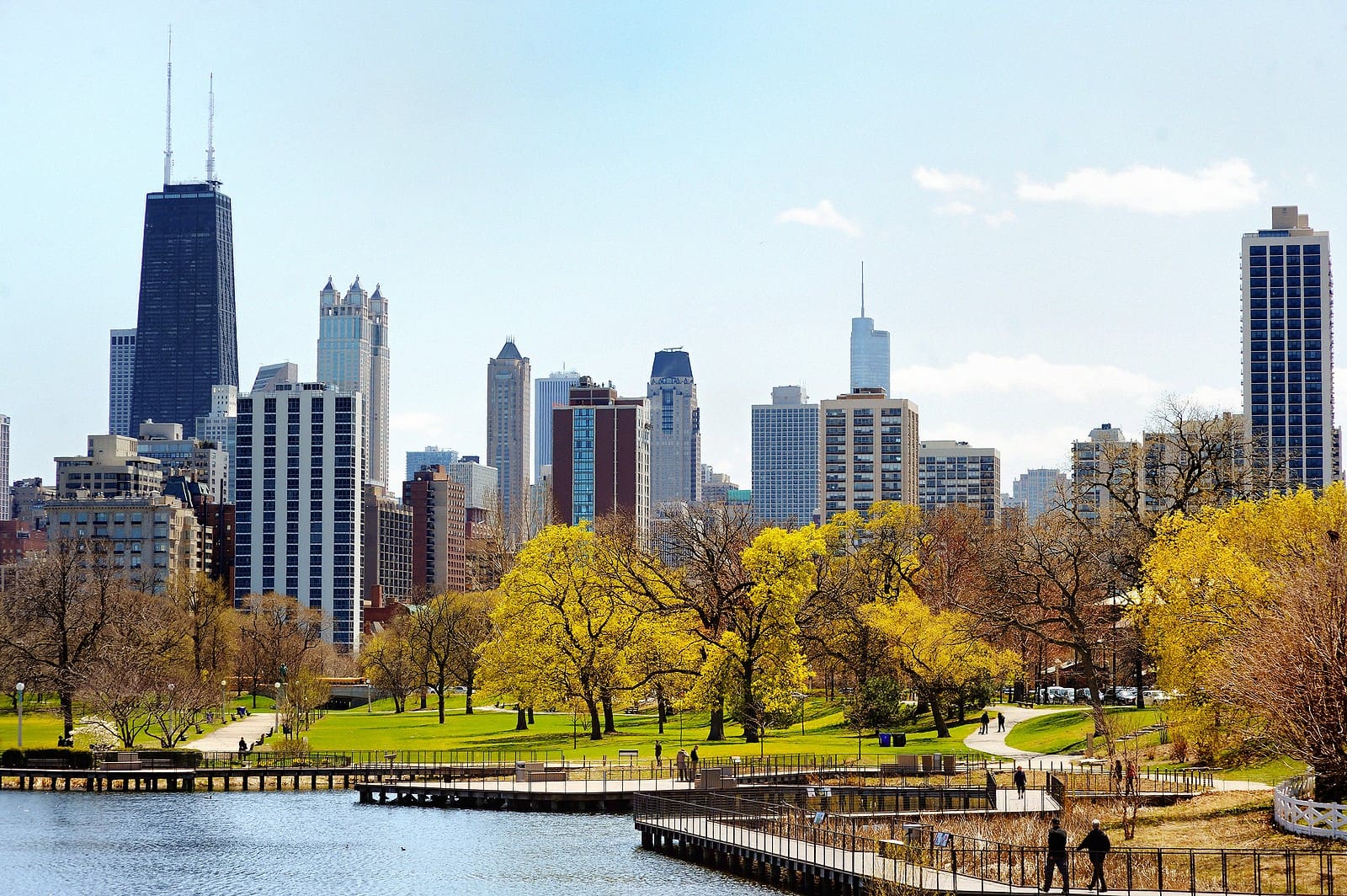 Autumn Chicago skyline from Lincoln Park