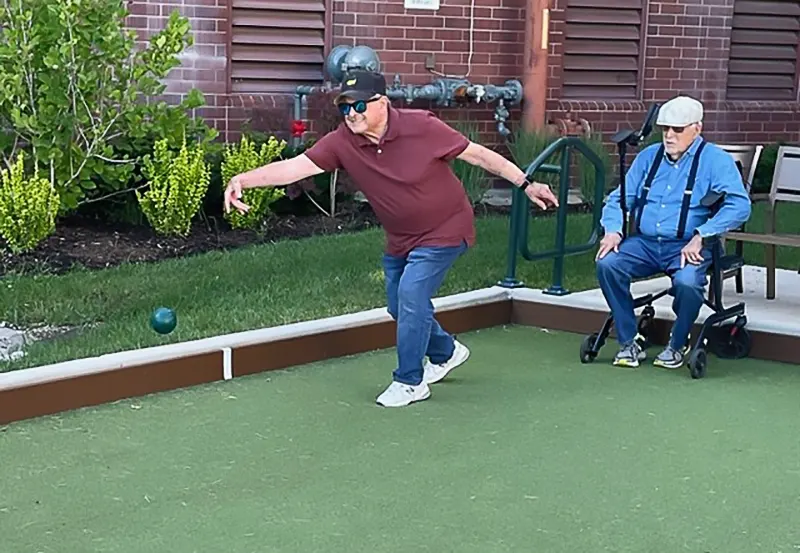 Active Senior Men Playing Bocce Ball