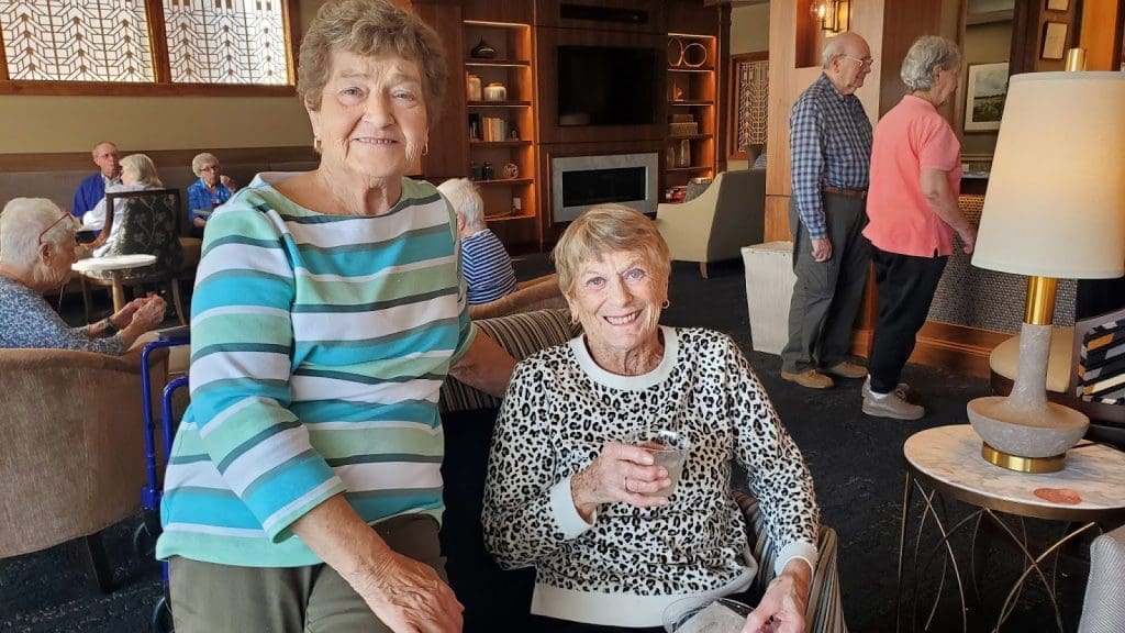 Senior women enjoying group happy hour